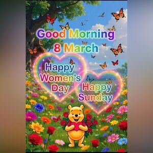 Disney Winnie the Pooh Rainbow Hearts Graphic Tee - Yellow, Pink, Green, Blue